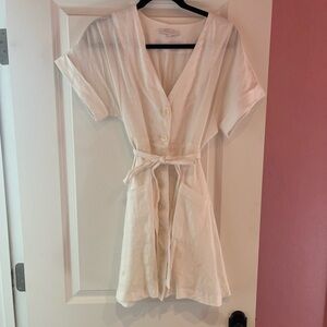 olivaceous white button down dress